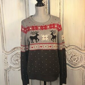 CHAPS 50’s Alpine Look Cozy 100% Cotton Pullover Sweater Mountain Chic Retro